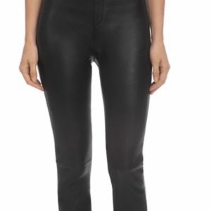 Black lambs leather stretch leather pants.